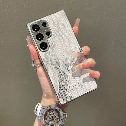 Snakeskin electroplating 2 in 1 Samsung mobile phone case