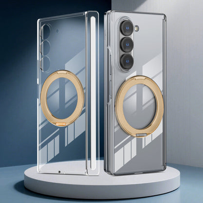 Transparent magnetic rotating ring Samsung Z Fold phone case