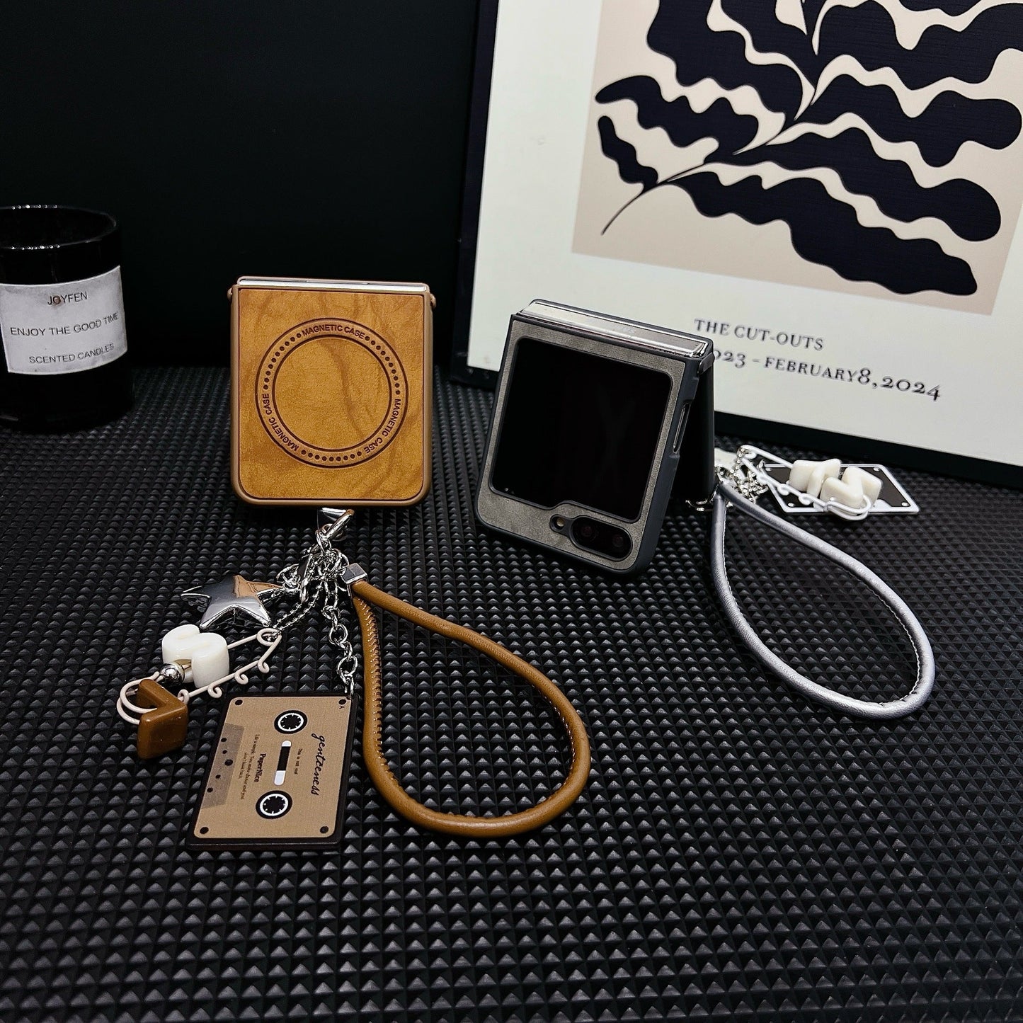 Sheep leather magnetic lanyard Z Flip phone case