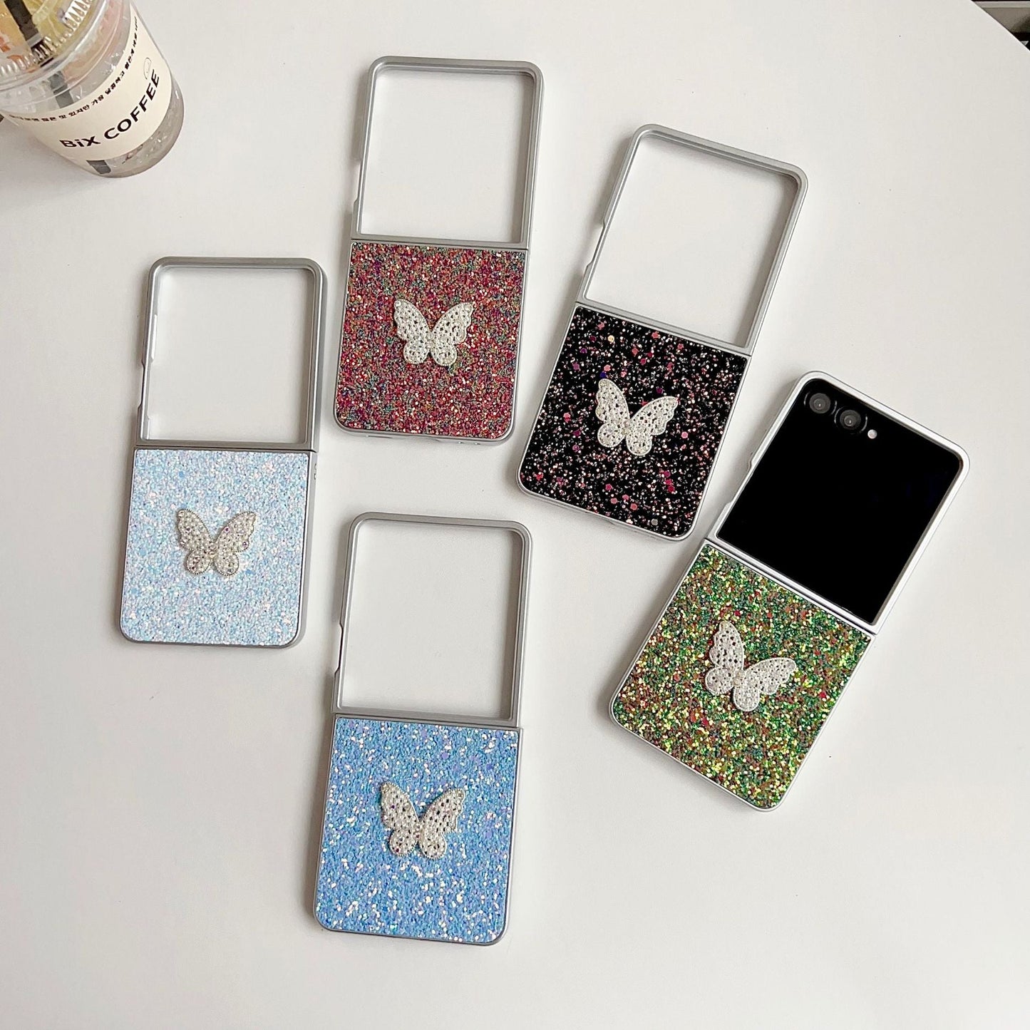 Phantom Glitter Diamond Butterfly Samsung Z Flip Phone Case