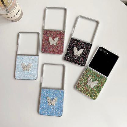 Phantom Glitter Diamond Butterfly Samsung Z Flip Phone Case