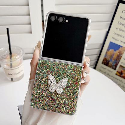 Phantom Glitter Diamond Butterfly Samsung Z Flip Phone Case