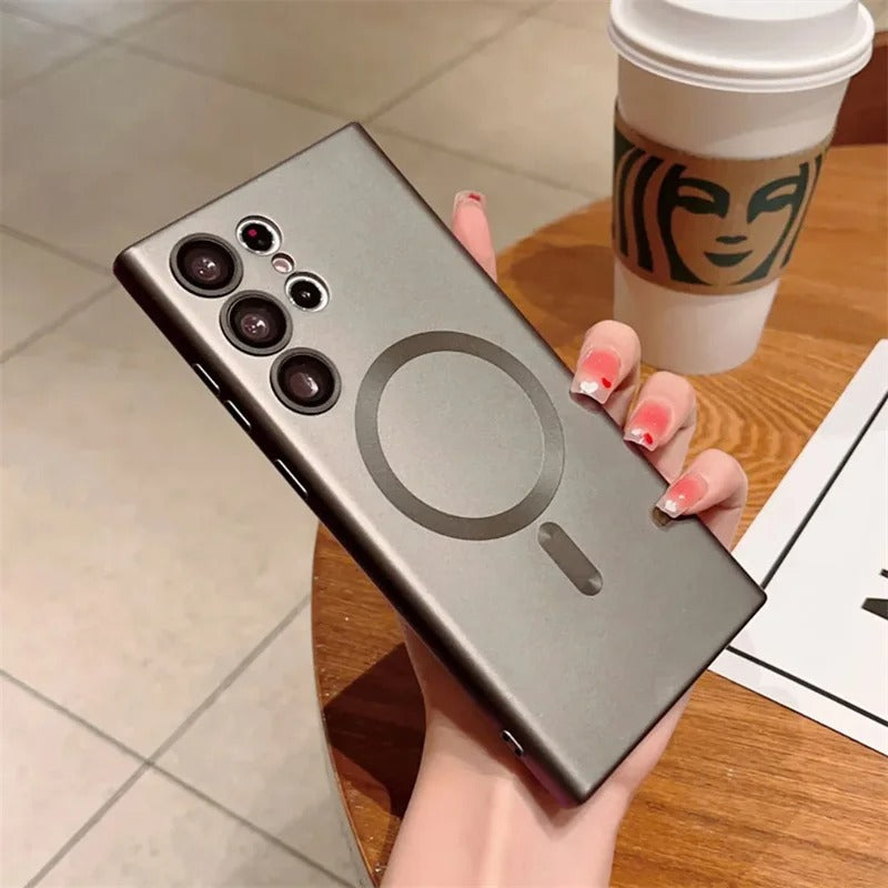 Magnetic Metallic Paint Skin-like Samsung Phone Case