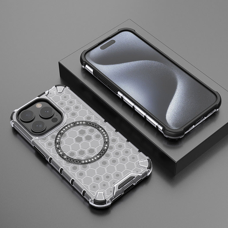 Multifunctional honeycomb magnetic iPhone case