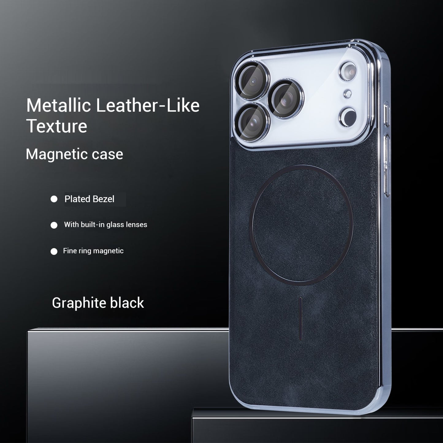 Metallic Paint Texture Magnetic Apple Phone Case