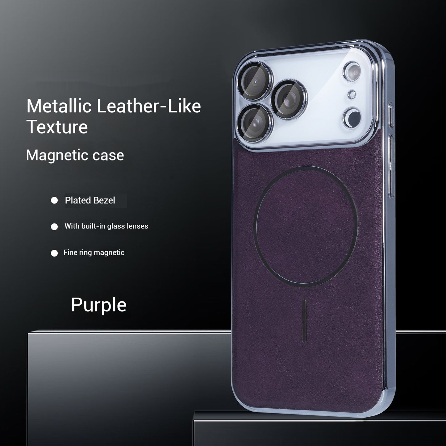 Metallic Paint Texture Magnetic Apple Phone Case