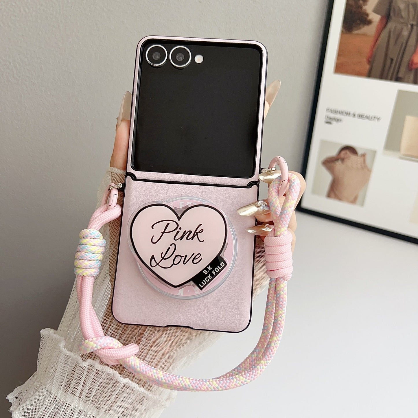 Magnetic Heart-Shaped Stand Samsung Z Flip Phone Case