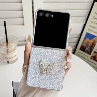 Phantom Glitter Diamond Butterfly Samsung Z Flip Phone Case