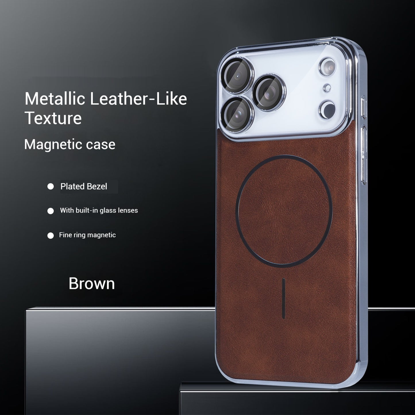 Metallic Paint Texture Magnetic Apple Phone Case