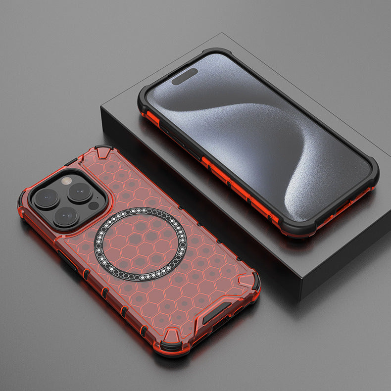 Multifunctional honeycomb magnetic iPhone case