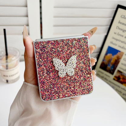 Phantom Glitter Diamond Butterfly Samsung Z Flip Phone Case