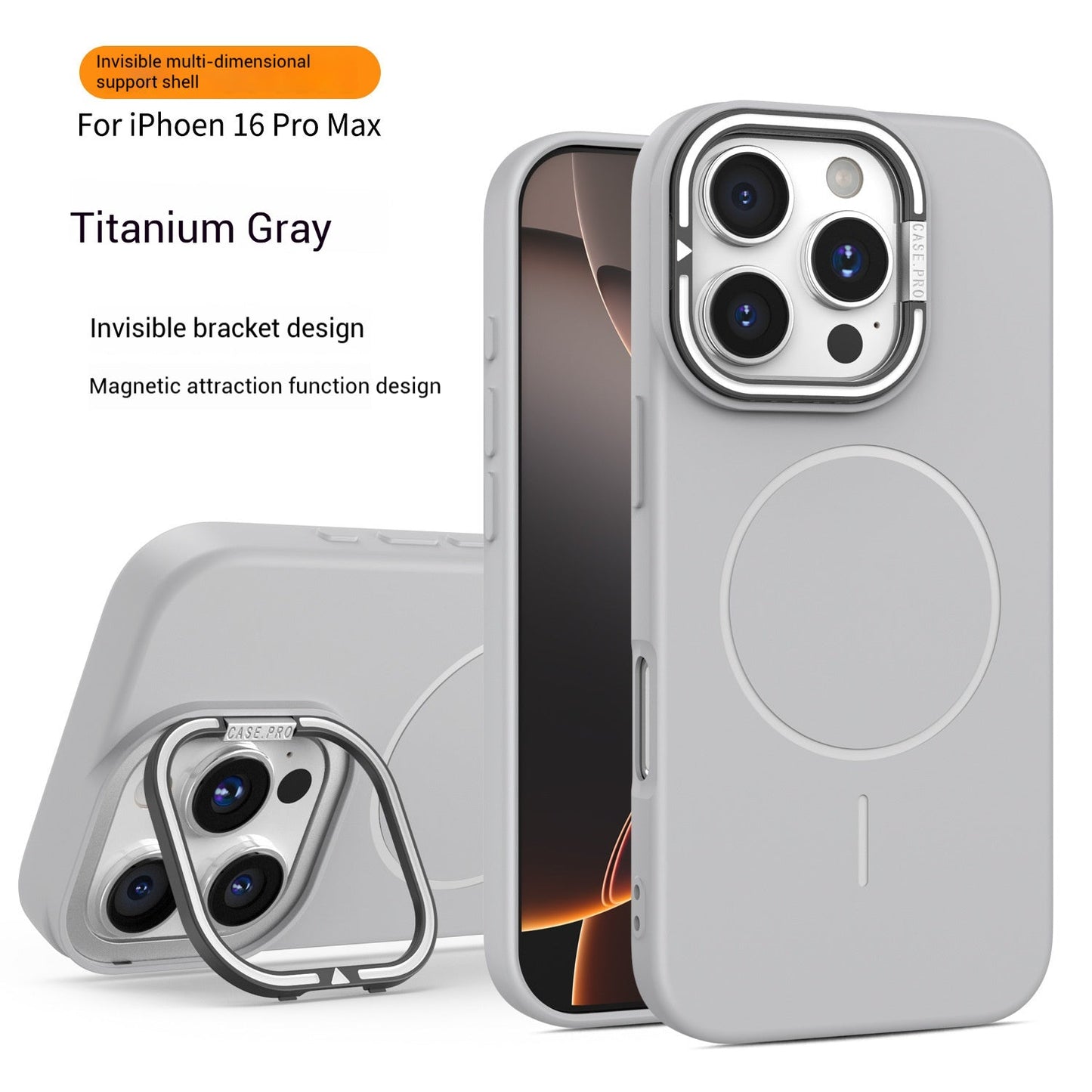 Lens bracket magnetic thin ring Apple phone case