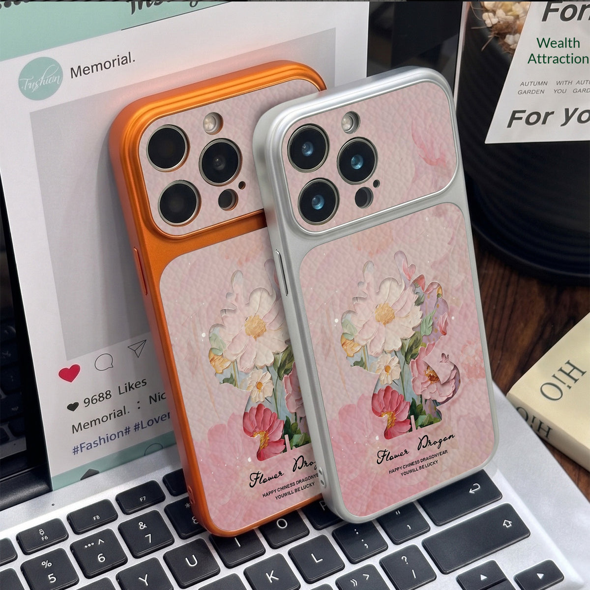 Colorful floral Apple phone case