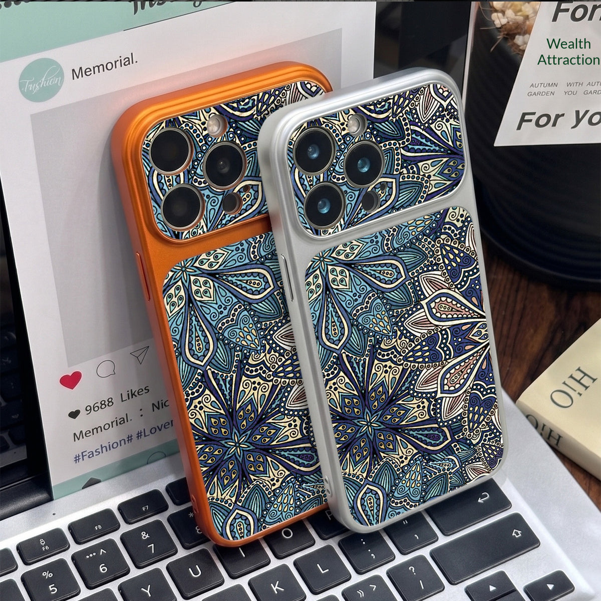 Diamond-patterned Apple phone case