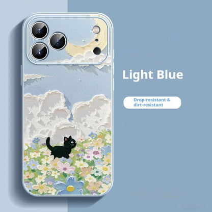 Oil painting kitten lambskin iPhone case