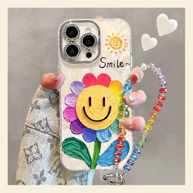 Oil Painting Style Smiling Sunflower iPhone Case