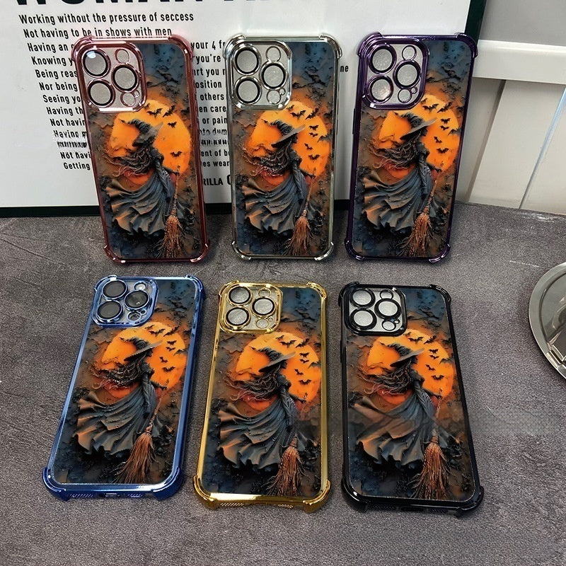 Witch-Themed Electroplated Shockproof iPhone Case