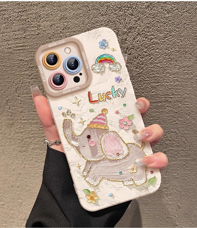 Creative oil painting animal Apple phone case