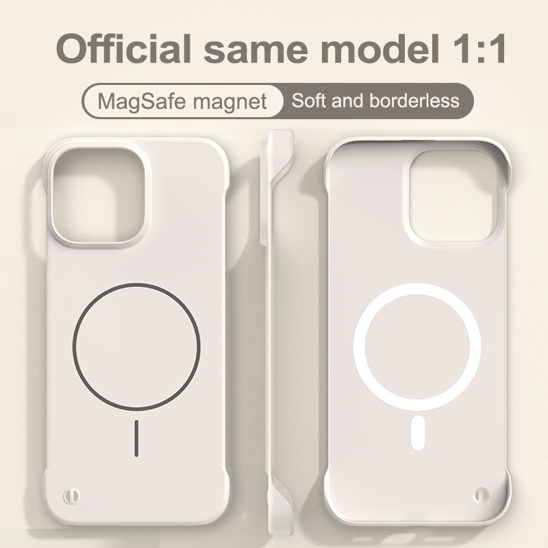 Thin circle magnetic skin-feel solid color frameless shell Apple phone case