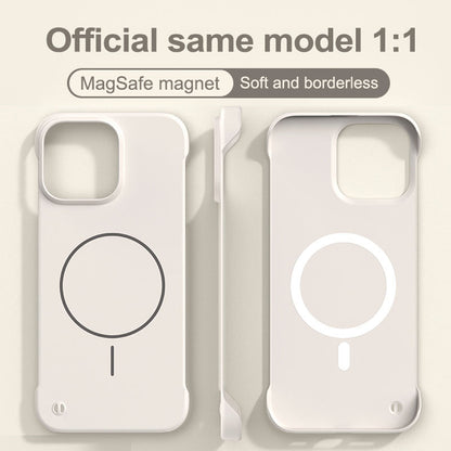 Thin circle magnetic skin-feel solid color frameless shell Apple phone case