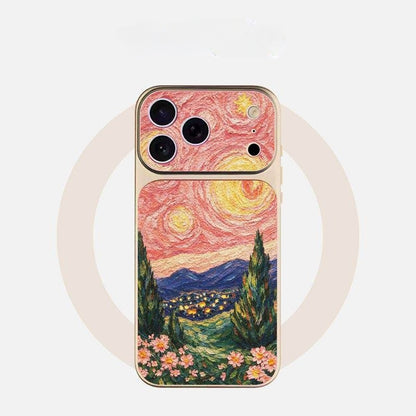 Oil painting forest Apple phone case
