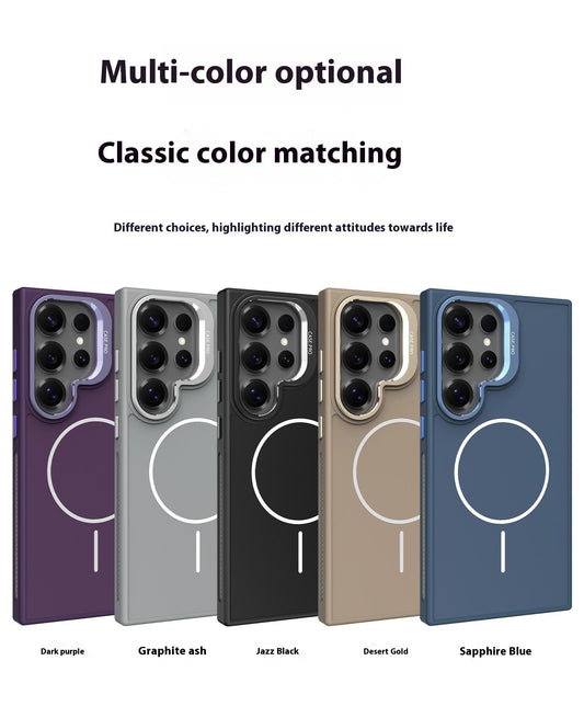 Thin circle magnetic lens holder Samsung mobile phone case