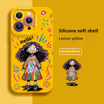 Creative Graffiti Cute Girl Phone Case for iPhone