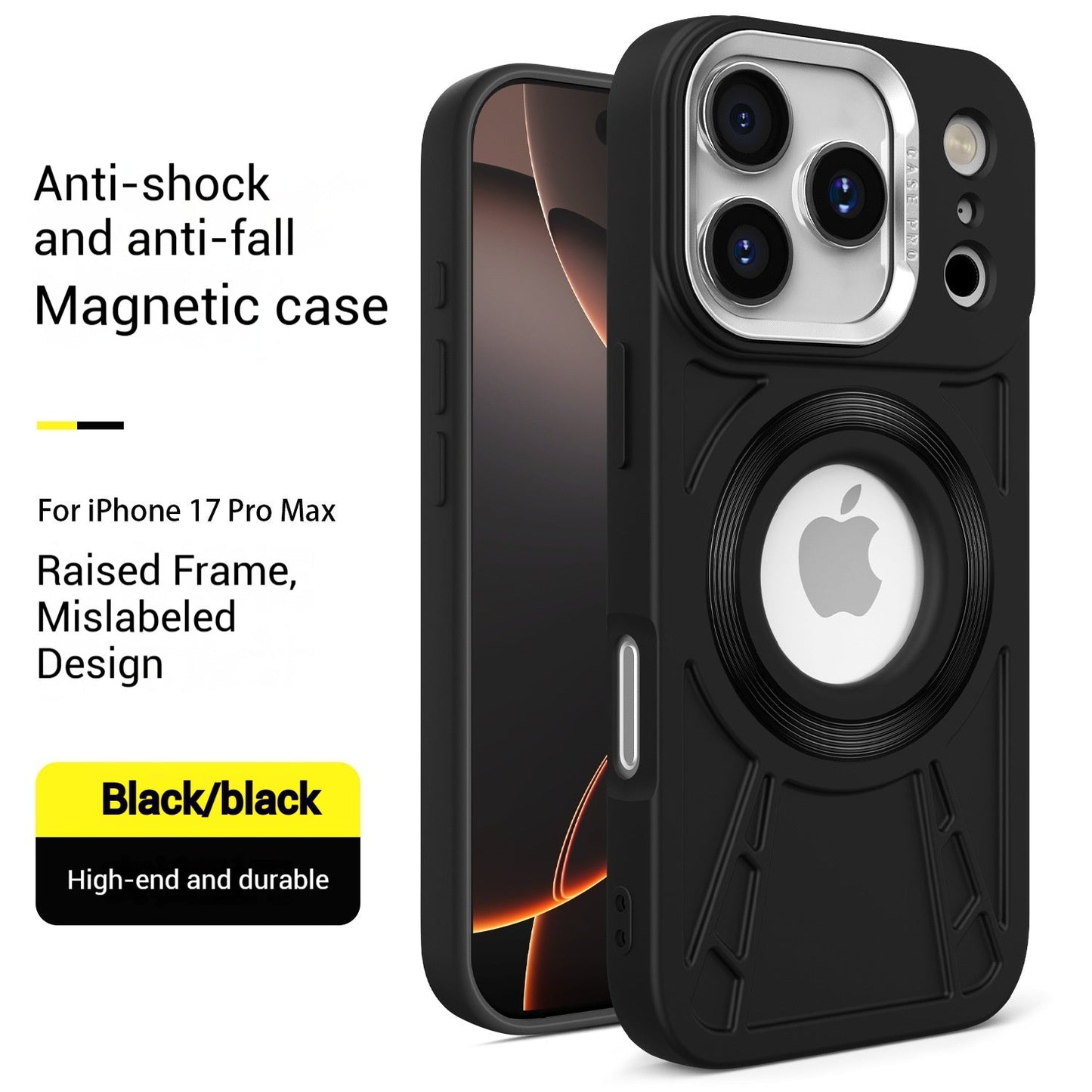 Flash Shield Missing Label Silicone Magnetic Apple Phone Case
