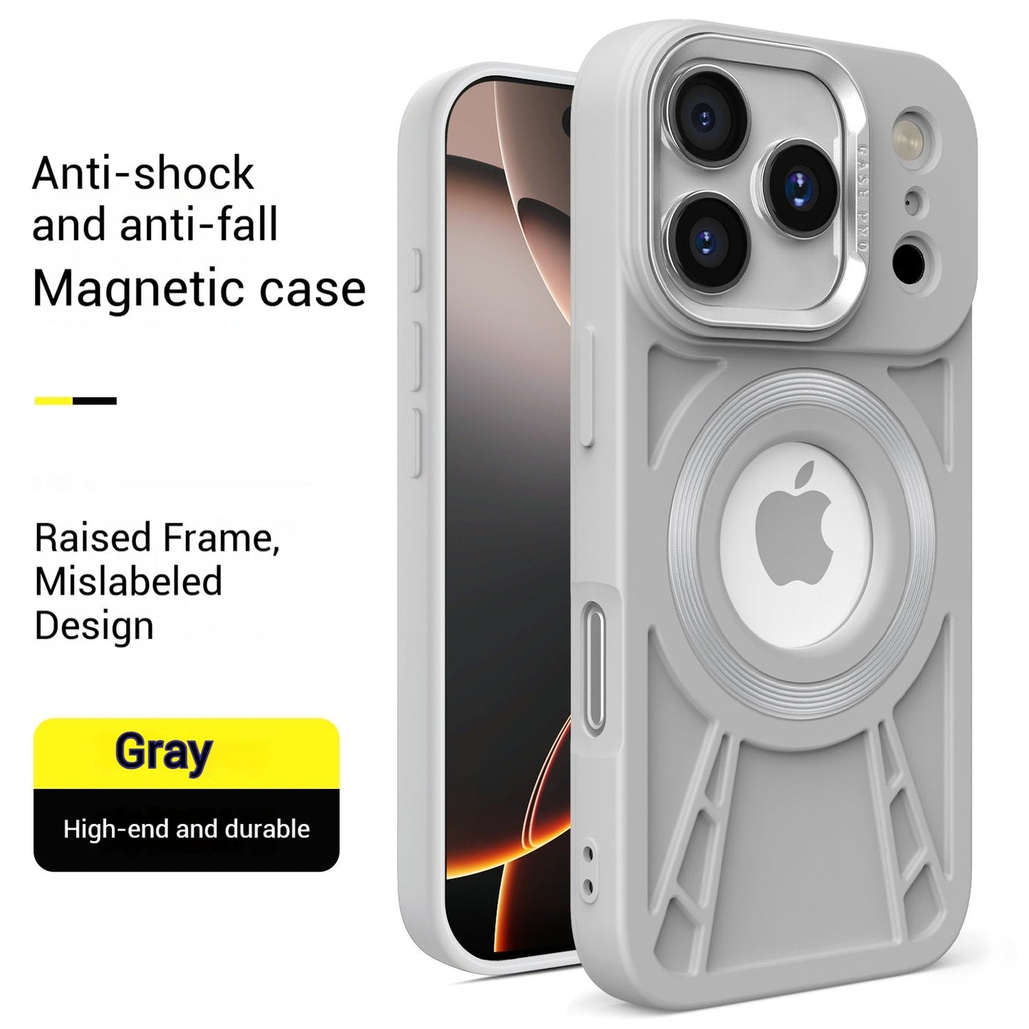 Flash Shield Missing Label Silicone Magnetic Apple Phone Case