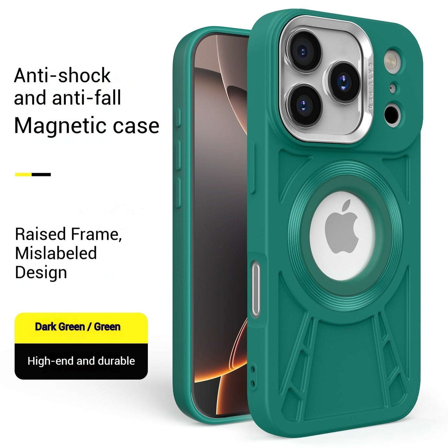 Flash Shield Missing Label Silicone Magnetic Apple Phone Case