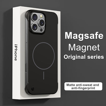 Thin circle magnetic skin-feel solid color frameless shell Apple phone case