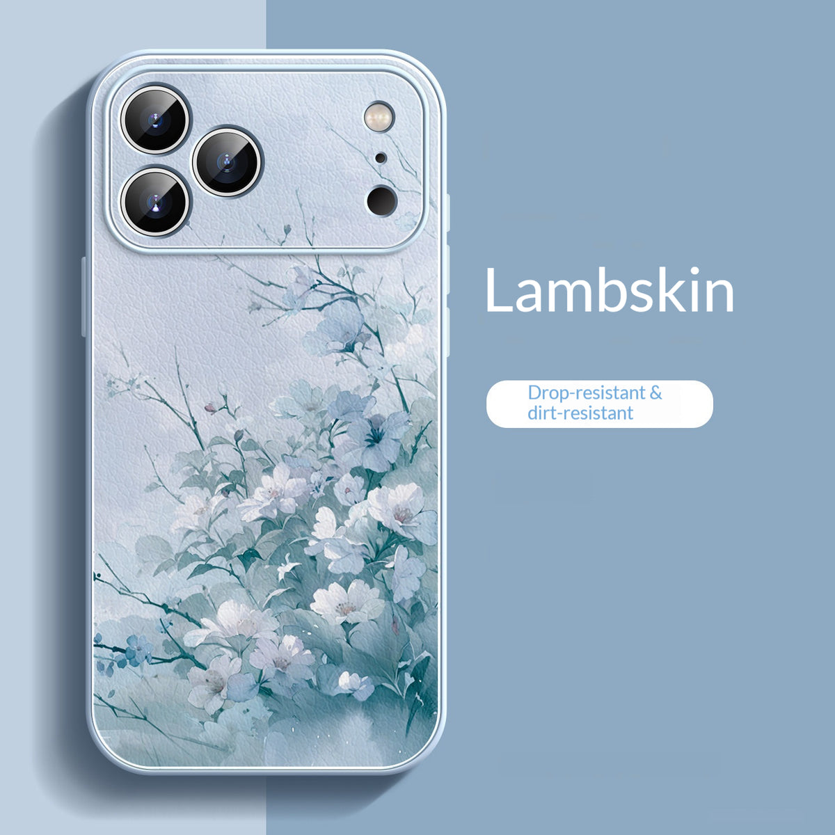 Floral and leafy lambskin iPhone case