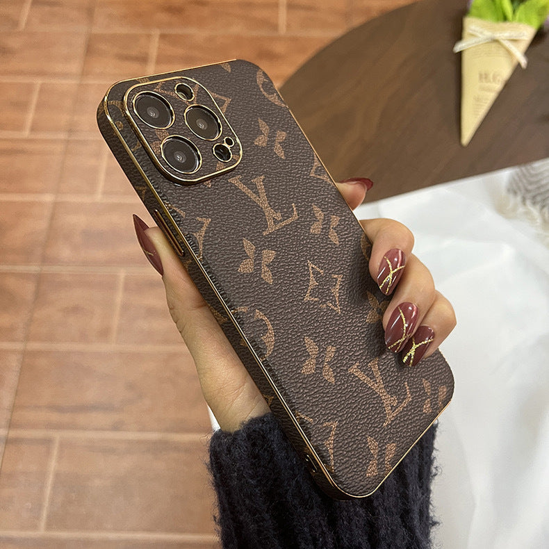 Fashion brand leather luxury high-end iPhone case