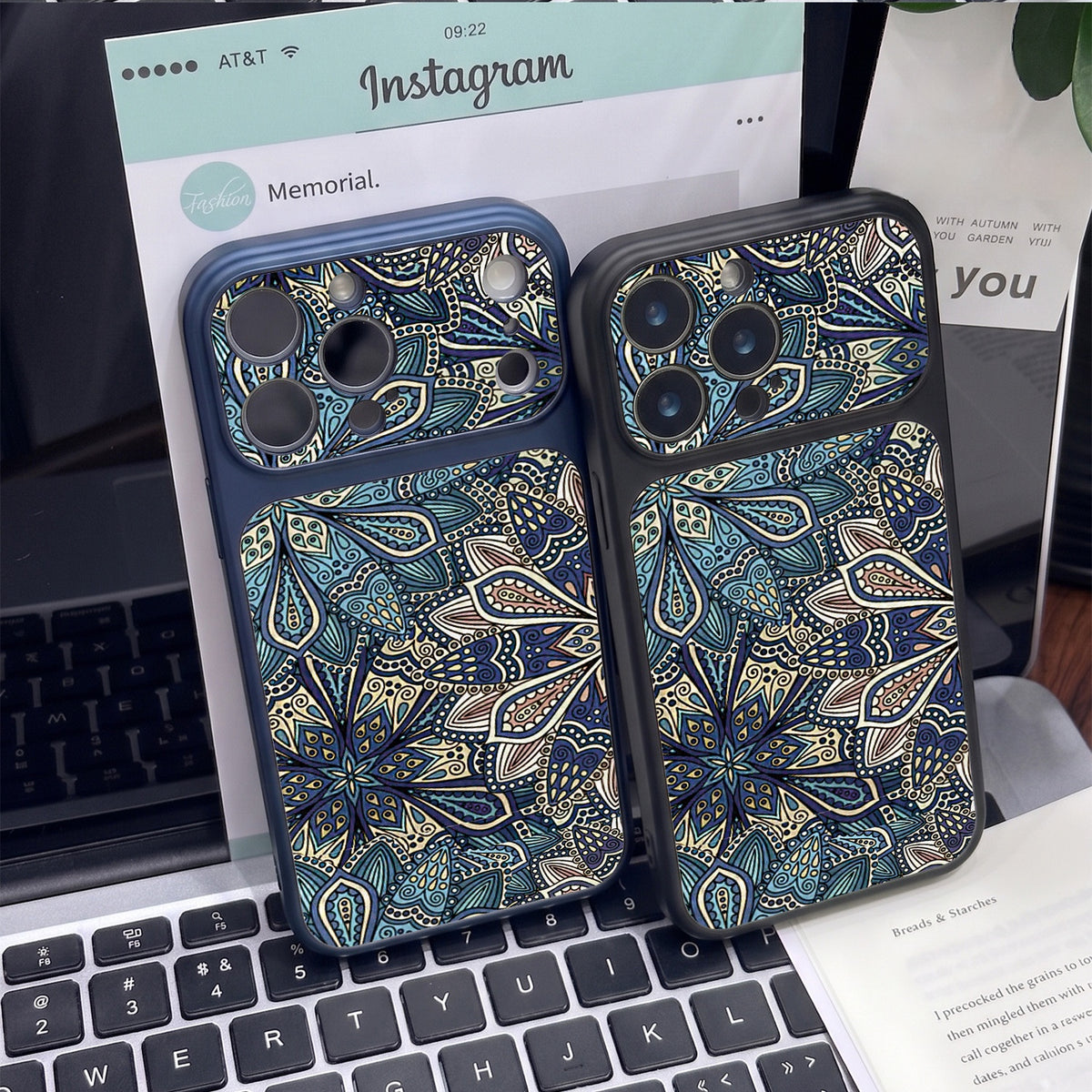 Diamond-patterned Apple phone case