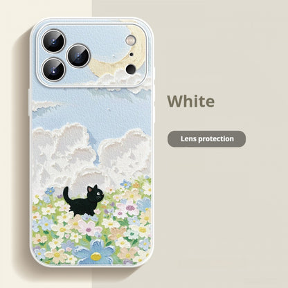 Oil painting kitten lambskin iPhone case