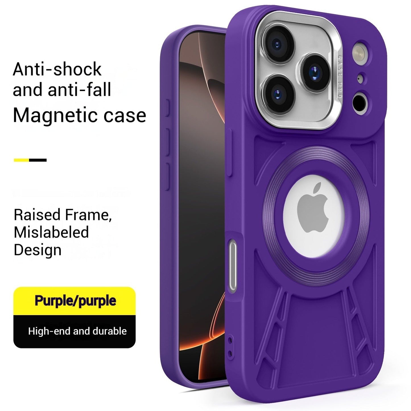 Flash Shield Missing Label Silicone Magnetic Apple Phone Case