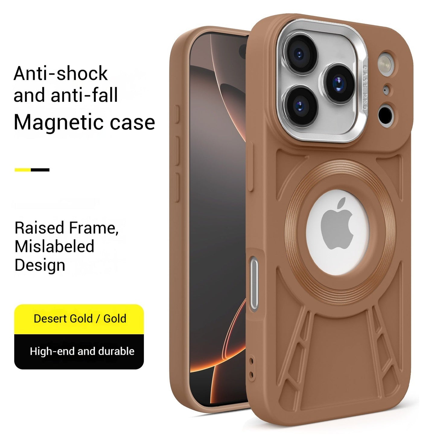 Flash Shield Missing Label Silicone Magnetic Apple Phone Case