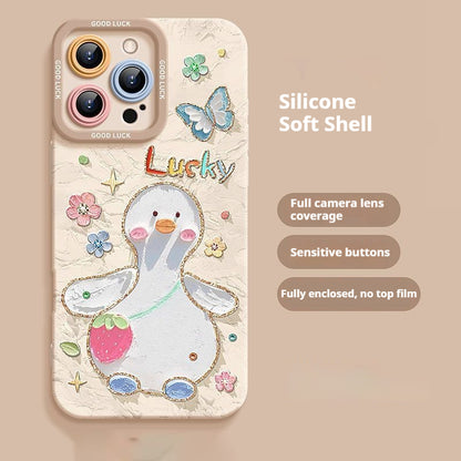 Creative oil painting animal Apple phone case