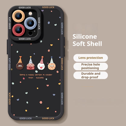 Cute donut silicone Apple phone case