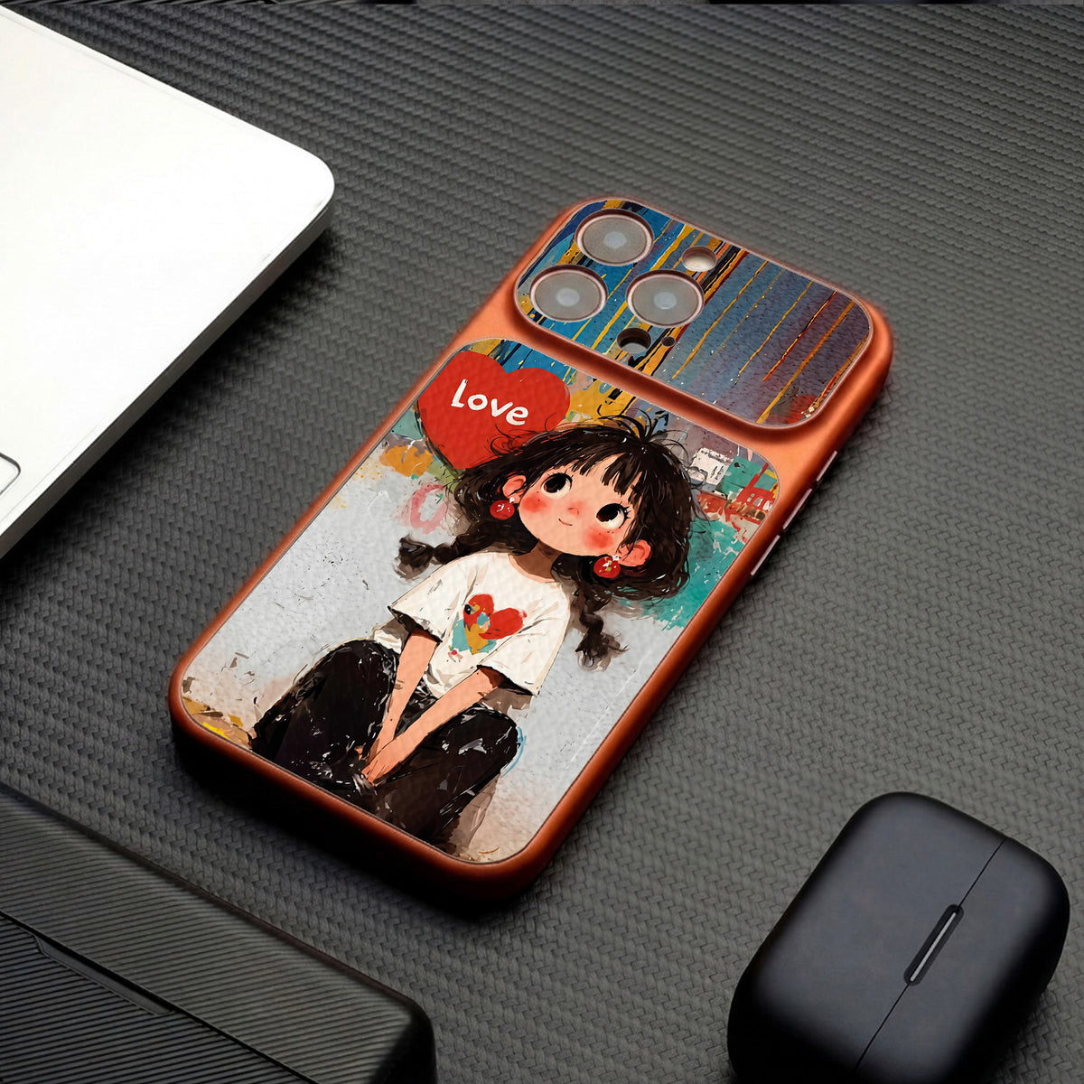 Graffiti Heart Girl Apple Phone Case
