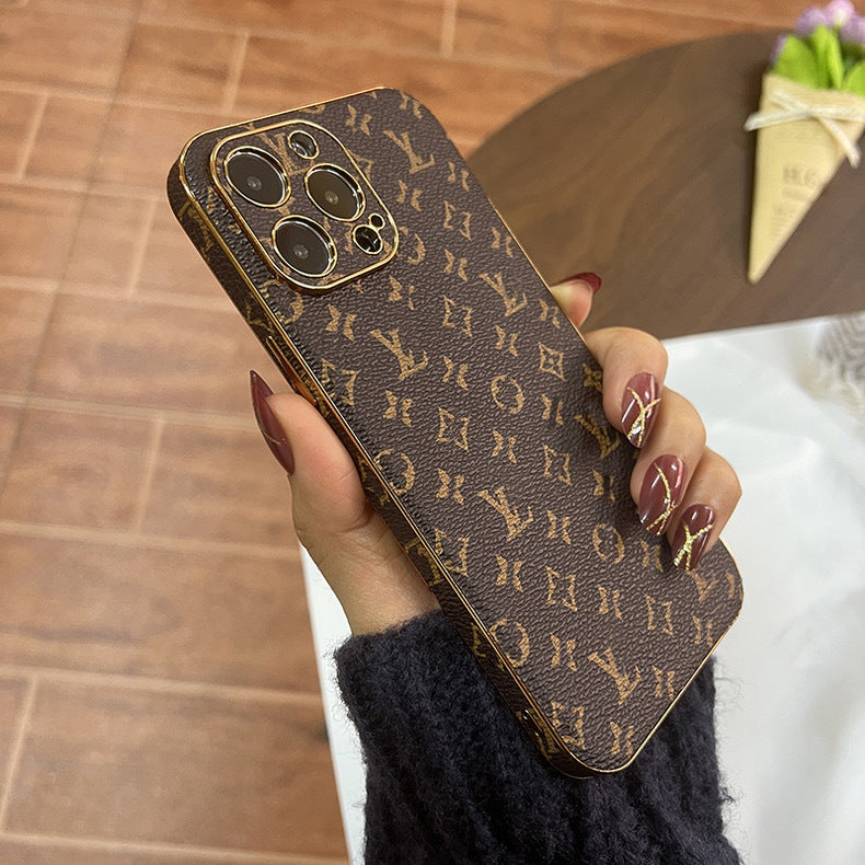 Fashion brand leather luxury high-end iPhone case
