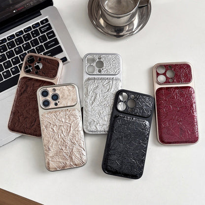 Simple wrinkled paper leather Apple phone case