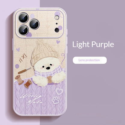 Lambskin wool hat puppy Apple phone case