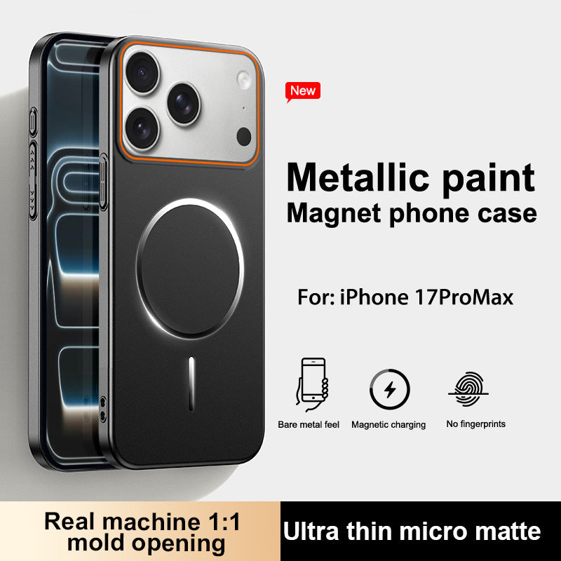 Painted full-coverage thin-ring magnetic Apple phone case