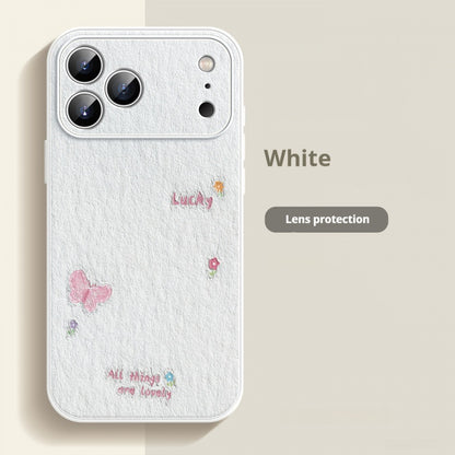 Oil painting butterfly lambskin iPhone case