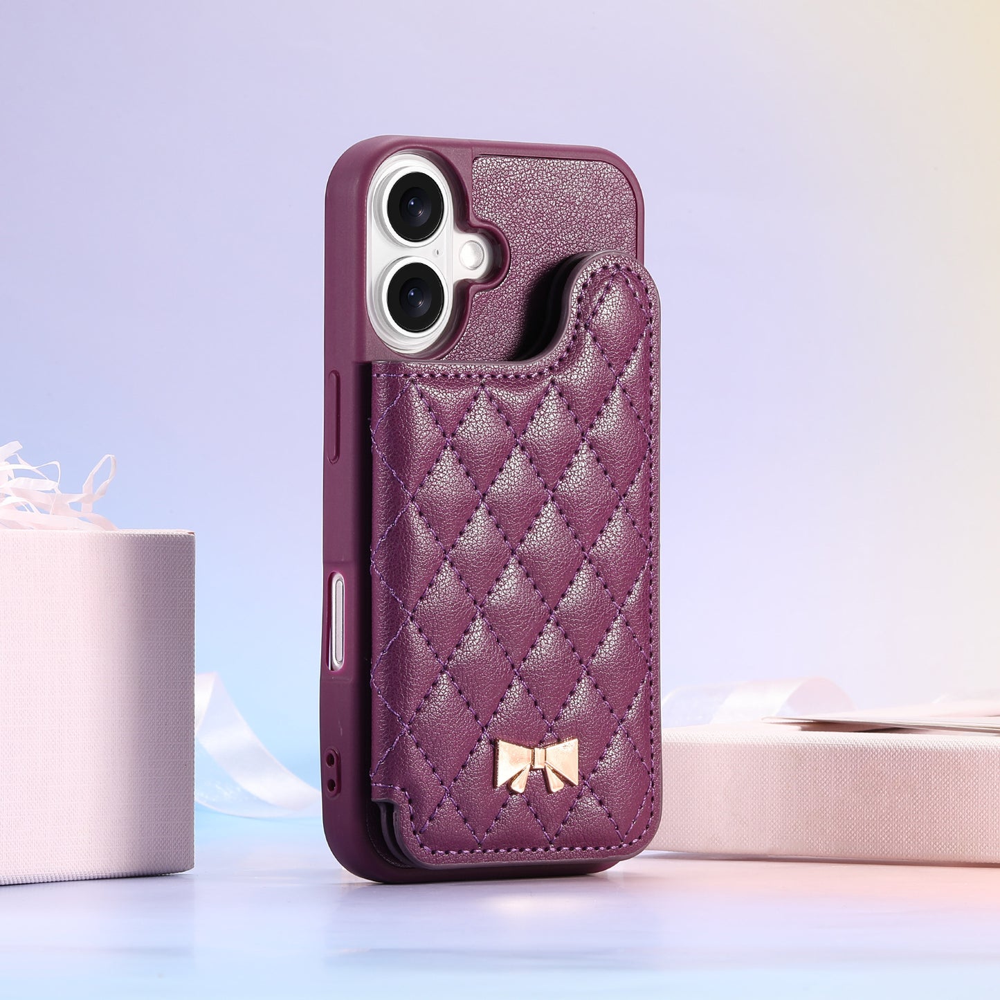 Luxury Flip Wallet with Mirrored Apple Phone Case