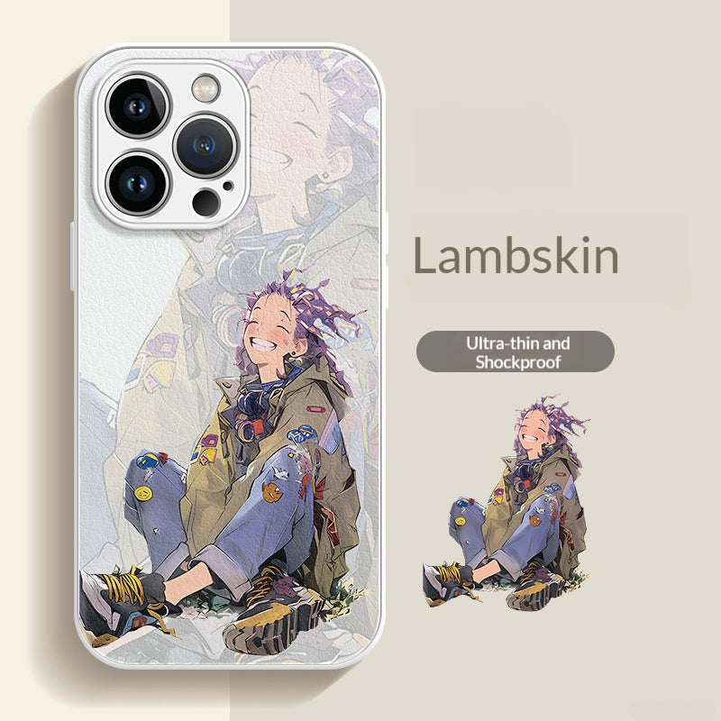 Happy Girl Lambskin Apple Phone Case
