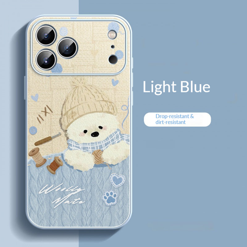 Lambskin wool hat puppy Apple phone case