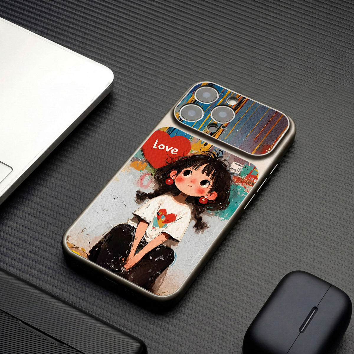 Graffiti Heart Girl Apple Phone Case