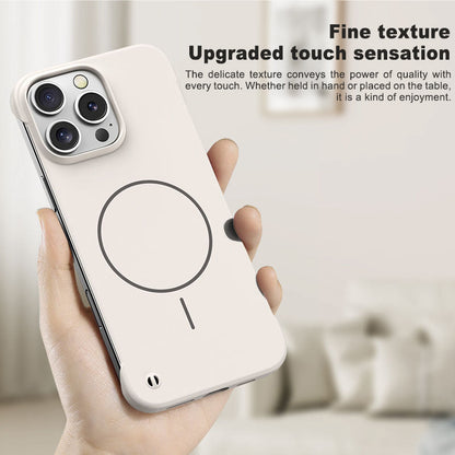 Thin circle magnetic skin-feel solid color frameless shell Apple phone case